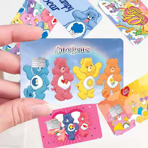 1pc Cartoon Anime C-Care Cute B-bears Anmie Sticker Film Skin Cover For Credit Card Debit Bank Card 