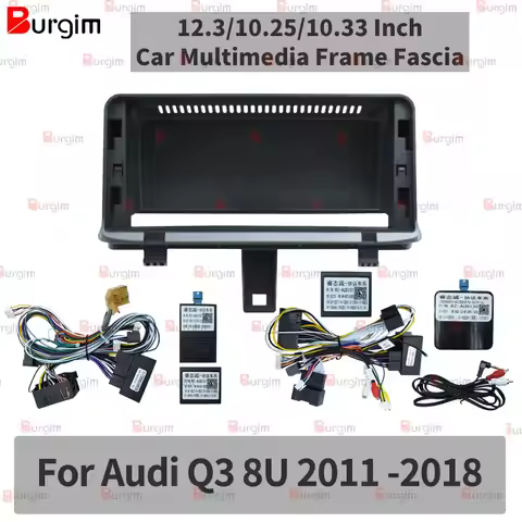 Car Android Radio Frame For Audi Q3 8U 2011-2018 12.3 inch 2DIN Carplay Screen Bracket Stereo Panel 
