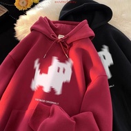 【M-8XL】Cat Print Men's and Women's Casual Oversized Hoodie Long Sleeved Pullover Couple Hoodie Fashi