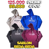 - 4 PCS SABLON WET T-SHIRTS RUPIAH WARRIOR WORKING FIELD PROJECTS FARMERS LONG SLEEVES