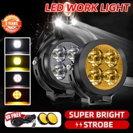 Braveway 3.5inch LED Work Light Spotlight Fog lights Driving Lamp Dual Color 6000k White 3500k Yello