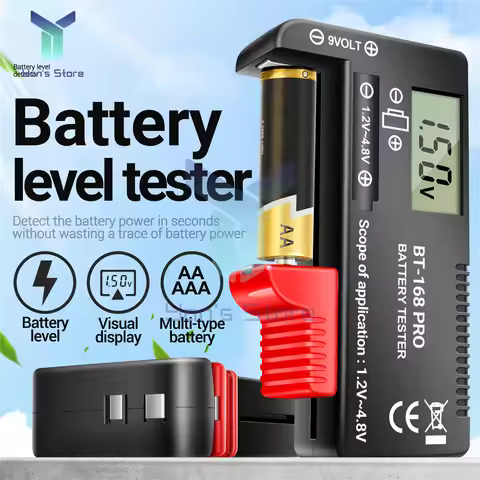 Universal Battery Tester BT-168 AA/AAA/C/D/1.2V/4.8V Batteries Button Cell Colour Coded Meter Indica