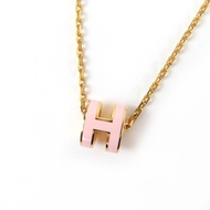 全新☆愛馬仕迷你Pop H項鍊吊飾配件，粉金配色，附原廠盒及防塵袋，法國製，女款