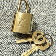 真品 LOUIS VUITTON 路易威登 LV 銅鎖頭 行李箱鎖 項鍊 鑰匙圈