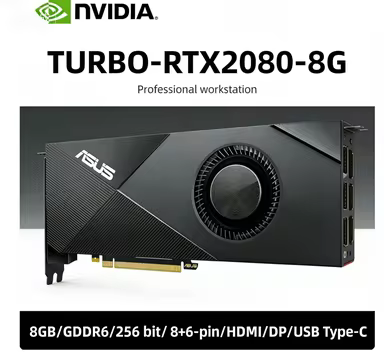 ASUS NVIDIA RTX 2080 TURBO-RTX2080-8G 8GB GDDR6 256bit GPU& RTX2080 8GD6 VGA CARD graphics card PCI-