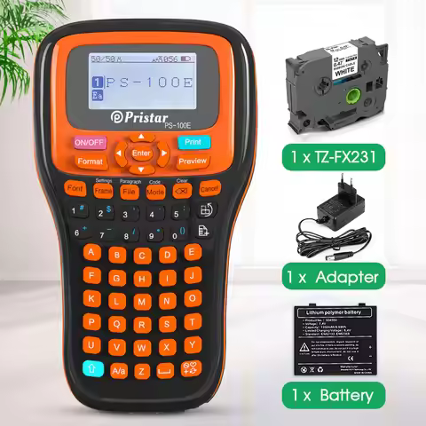 PS100E Portable Wireless Label Printer TZeFX231 Industrial Label Maker Compatible for Brother P-touc