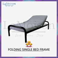 LaMoison 3V Powder Coat Metal Foldable Single Bed Frame Adjustable Single Bed Frame Katil Bujang - A