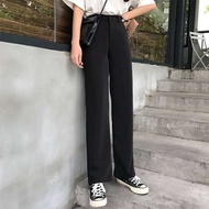 seluar perempuan 長褲女 Seluar lemak mm plus saiz seluar wanita lurus kaki lebar longgar musim bunga da