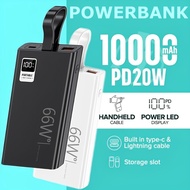 66W 10000mah powerbank fast charging Mini Portable charger iphone power bank Type c cable charger