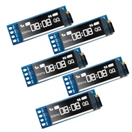 5 pcs 0.91 inch I2C OLED Display Module-White/Blue High Resolution 128x64 Pixel Screen, Copper Alloy