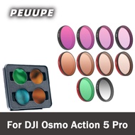 Sports Camera Filter For DJI Action 5 Pro/4/3 Adjustable CPL ND64 Dimmer ND8PL Filter DJI Osmo Actio