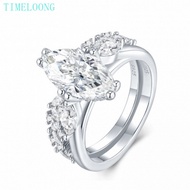 3 CT Marquise Cut Real Moissanite Ring Sets For women Engagement 925 Sterling Silver Jewelry Gift