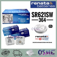 Renata 364 SR621SW Silver 1.55V Battery SWISS MADE (100% Genuine)