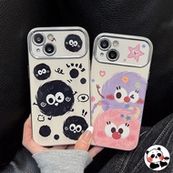 Windows Casing For OPPO A79 A1s A9 A5 A31 2020 A57 A77 2022 5G A97 A98 F23 F21s Pro 5G F11 R17 R15 4G Cover Cute Cartoon Briquettes Monster Plating Glossy Soft Phone Case