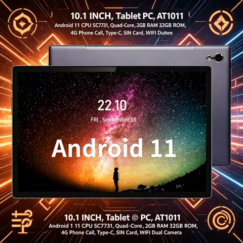10.1 INCH 2GB RAM 32GB ROM 4G Phone Call Tablet PC AT1011 Android 11 CPU SC7731 Quad-Core Type-C SIM