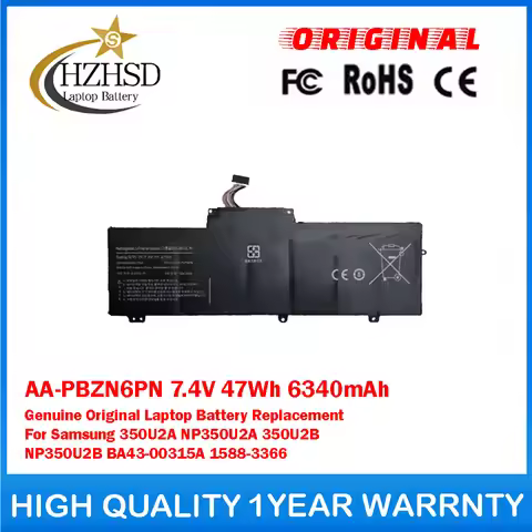 AA-PBZN6PN 7.4V 47Wh 6340mAh Genuine Original Laptop Battery For Samsung 350U2A NP350U2A 350U2B NP35