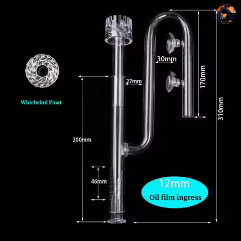 Aquarium Tank Water Outflow Lily Pipe Filter Accessories Glass pipe poppy peony spin surface skimmer