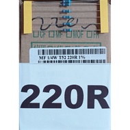 Metal Resistor 220R 1/4Watt MF 1/4W T52-220R-1% Taiwan Resistor 220 Ohm