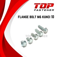 MESIN FLANGE BOLT KEY 10 WHITE 6x10 6x12 6x15 6x20 6x25 CVT ENGINE BLOCK CALTER BOLT 6MM M6 BOLT 10