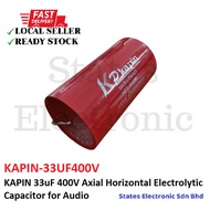 KAPIN 33uF 400V Axial Horizontal Electrolytic Capacitor for Audio
