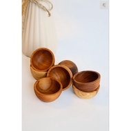 Tectona Furniture Teakwood Small Sauce Bowl Set of 7 / Mangkuk Sos Kayu Jati Set 7 / Bekas Sos Jati 