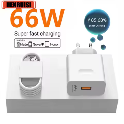 66W Fast Charging Charger With 6A Data Cables For iPhone Huawei Mate 40 50 60 P50 Nova 9 10 Honor 90