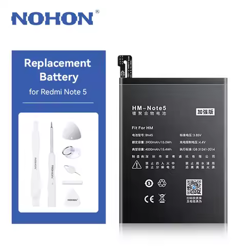 NOHON 4000mAh Battery Replacement for Xiaomi Redmi Note 5 BN45 Battery Replacement for Redmi Note 5 