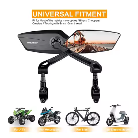 Motorcycle Rear view Mirrors For Macbor Montana XR1 500 Rockster flat 125 Eight Mile Custom Adjustab