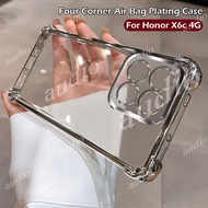 Honor X6c 4G 2025 Four Corner Plating Anti Drop Transparent Phone Case For HONOR X6c HonorX6c 4G 202