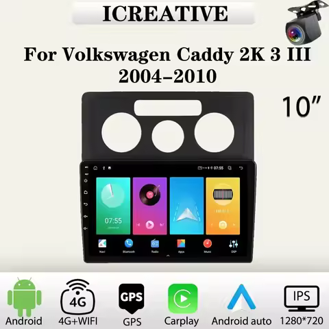 Car Radio Android for Volkswagen Caddy 2K 3 III 2004-2010 Multimedia Player 2Din Car Stereo Autoradi