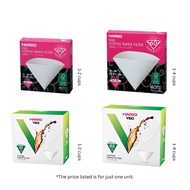HARIO V60 Paper Filter Box, Size 01 or 02, White/Natural, 40/100 pcs V60 Filter Paper Hario V60 Filt