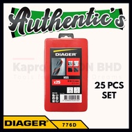 Diager Set 25PCS HSS Standard 776D Drill Bit 118 Sizes Ø1 To 13MM By 0,5MM