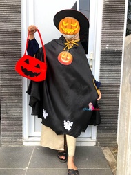 Halloween Pumpkin Labu Hitam Kostum / Wizard Cosplay/ Kostum Penyihir Nenek Sihir Karakter Cosplay