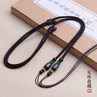 Tibetan Jewelry Dzi Beads Horizontal-Wearable Adjustable Retractable Hanging Neck Clavicle Necklace 