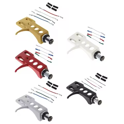 Universal for LP Disc Record Player Phono Turntable Headshell 4-Pin Aluminum Alloy With Leadwires Fo