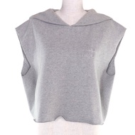 เสื้อแขนกุดคอปกกะลาสีเรือ MIUMIU Miu Miu 2022 MJT654 สภาพเยี่ยม ทำจากผ้าฝ้าย 100% มีป้ายโลโก้ สีเทา 