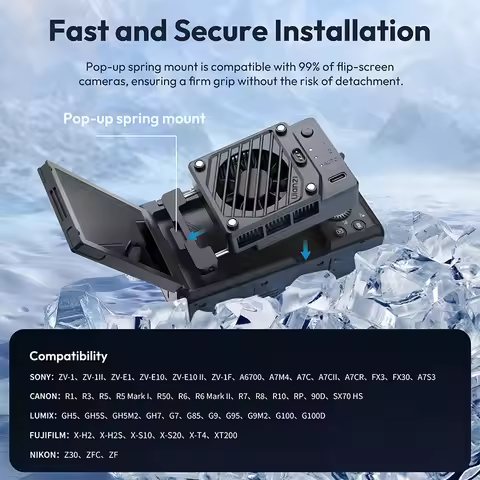 Ulanzi CU01 Thermostatic Semiconductor Camera Cooler for Sony ZV-1 FX30 A7S3 for Canon SX70 for Niko