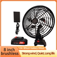 8 Inch Cordless Fan Portable Fan High Power Outdoor Fan Adjustable Lithium 15000mah