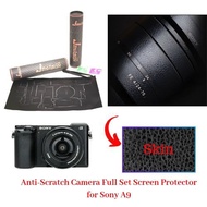 Jonason Anti-Scratch Camera Full Set Screen Cover Black Leather Sticker Protector for Sony A7III A7R