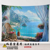 Nordic Landscape Seaside Tapestry Background Cloth Room Bedside Wall Cover Ugly Decoration Transform