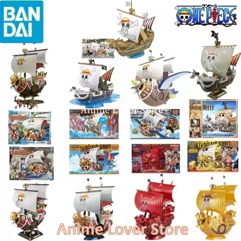 Bandai Original One Piece Grand Ship Thousand Sunny Going Merry Anime Action Figures Assembly Model 