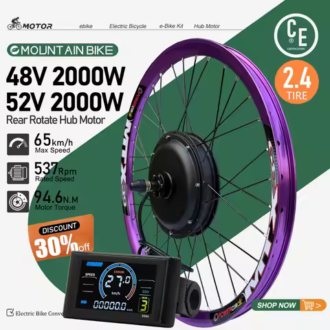 Electric Bicycle Conversion Kit 48V 52V 2000W Rear Freewheel Drive Motor 27.5'' E-Bike Hub Motor Bik