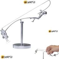 WENNEYU The Fisherman Balancing Sculpture, Desk Ornament Metal Kinetic Fishing Sculpture, Creative H
