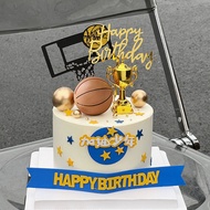 ##C97% Praise Rate Basketball Theme Birthday Cake Decorations Plug-in Come on Teenager Children Birt