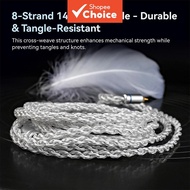 KBEAR BaiZe Upgraded Earphone Cable, 5N 8-Strand 144-Core High-Purity Silver-Plated OFC, IEM Headpho