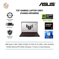 Asus TUF Gaming F16 FA608U-HRV068W Gaming Laptop (R7-260, 512GB, 16GB D5, NV RTX5050 8GB, 16" WUXGA,