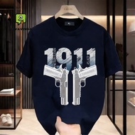 1911 Pistol Print | Ready Stock | Baju T Shirt Lelaki Men | Pure Cotton | Fashion | Tshirt