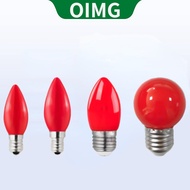 OIMG E12/E14/E27 LED Screw Socket Light Bulb - Red (2W/3W)