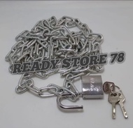 Harga Hemat !! Rantai Dan Gembok 30mm Stainless / Rante Gembok Dan Kunci / Rante Gembok Pager / Ran