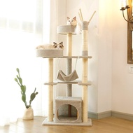 【Ins Style】 ♟Cat Tree Large Cat Tree Climbing House Apartment Kitten Game House Re-climbing Tree Pet Game House (Multi C